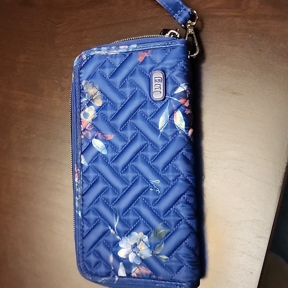 lug Handbags - LUG Handspring Wristlet Blue Bouquet Convertible Wallet New